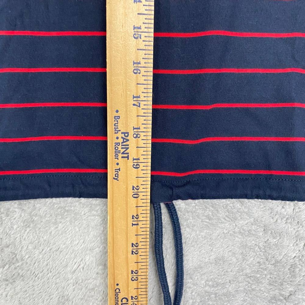 Madewell Top Womens Small Striped Drawstring Hem Long Sleeve Tee Navy Red NZ385 - Picture 4 of 8